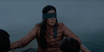 Sandra Bullock as Malorie in the movie 'Bird Box'.