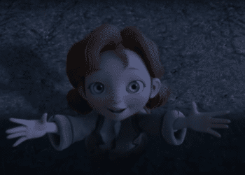 Angela playing in the Netflix movie 'Angela's Christmas'.