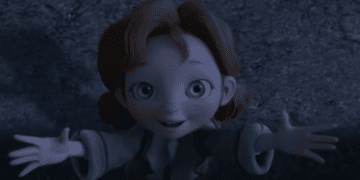 Angela playing in the Netflix movie 'Angela's Christmas'.