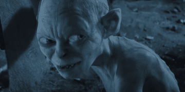 Gollum giving a devilish look in the movie 'The Lord of the Rings: The Return of the King'.