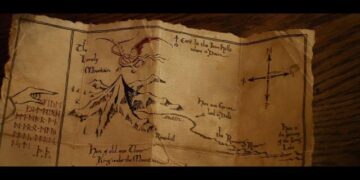 A curious Hobbit, Bilbo Baggins, journeys to the Lonely Mountain with a vigorous group of Dwarves to reclaim a treasure stolen from them by the dragon Smaug.