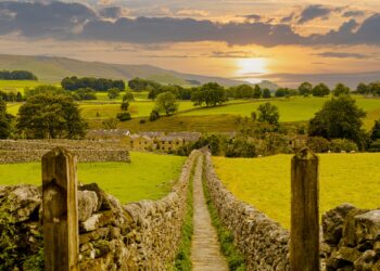 Beautiful Grassington in the Yorkshire Dales at Sunset.