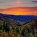 Sunset over mountains, Great Smoky Mountains National Park, Tennessee.